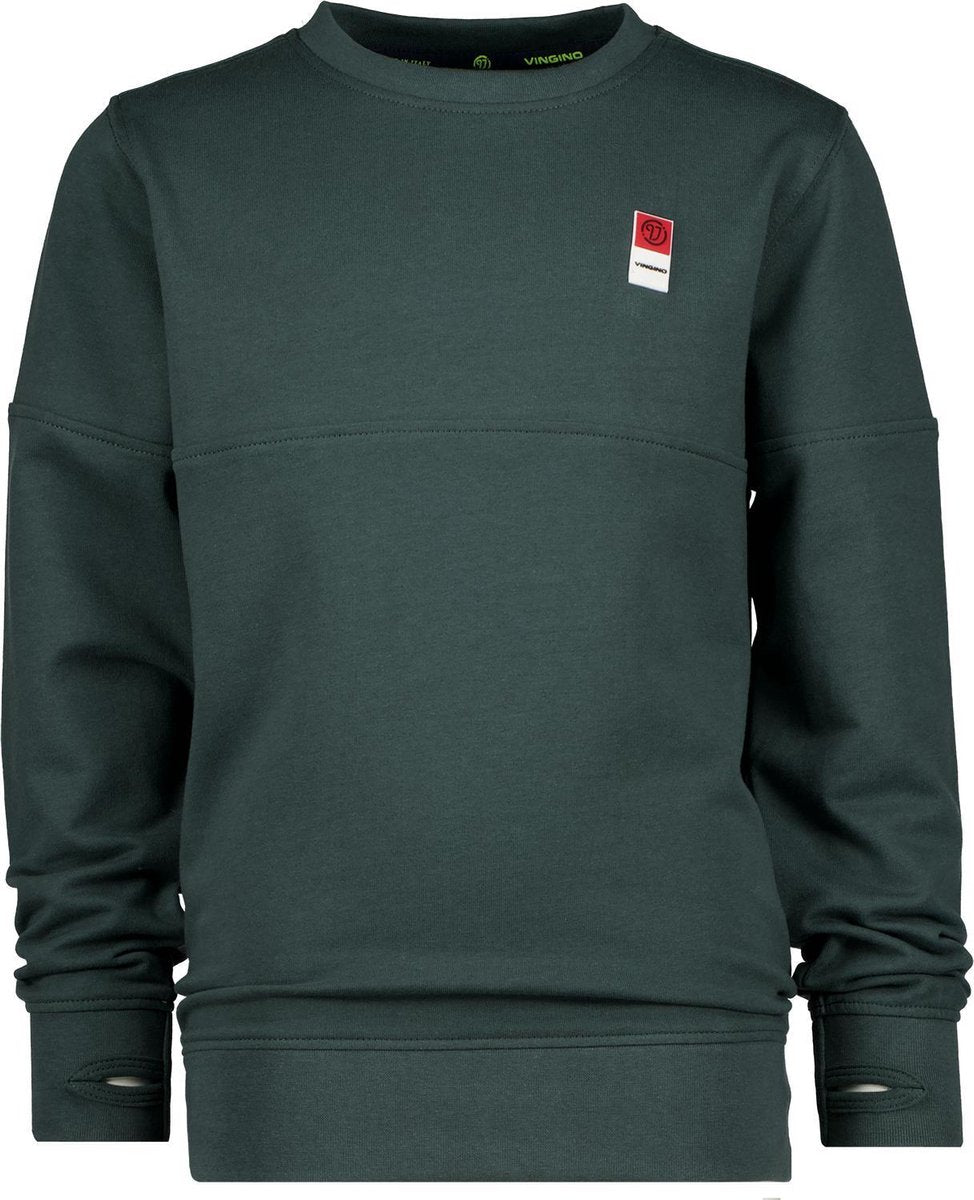 Vingino Basis Crew Jongens Trui - Steel Green - Maat 164