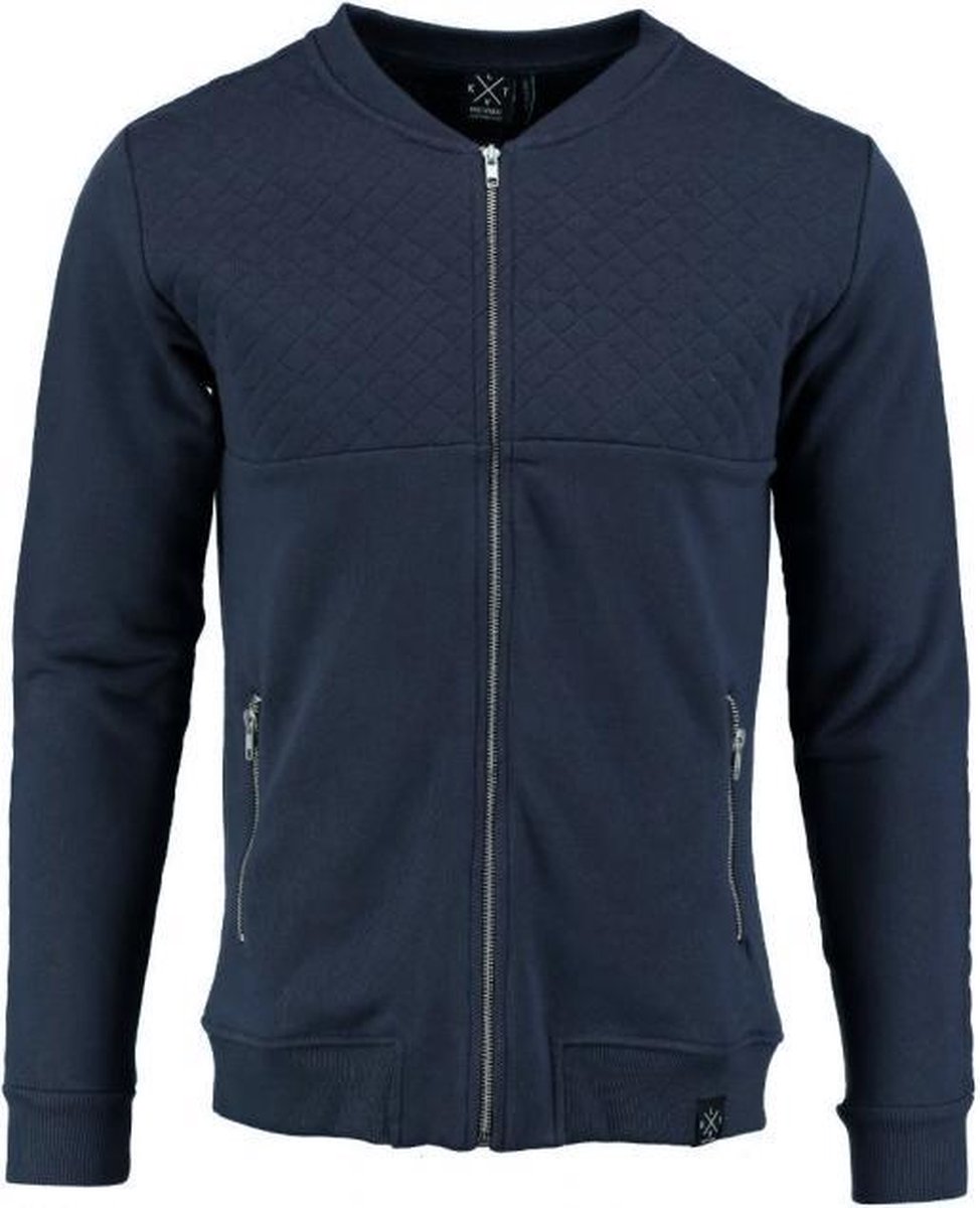 Kultivate blauw slim fit sweatvest - Maat S