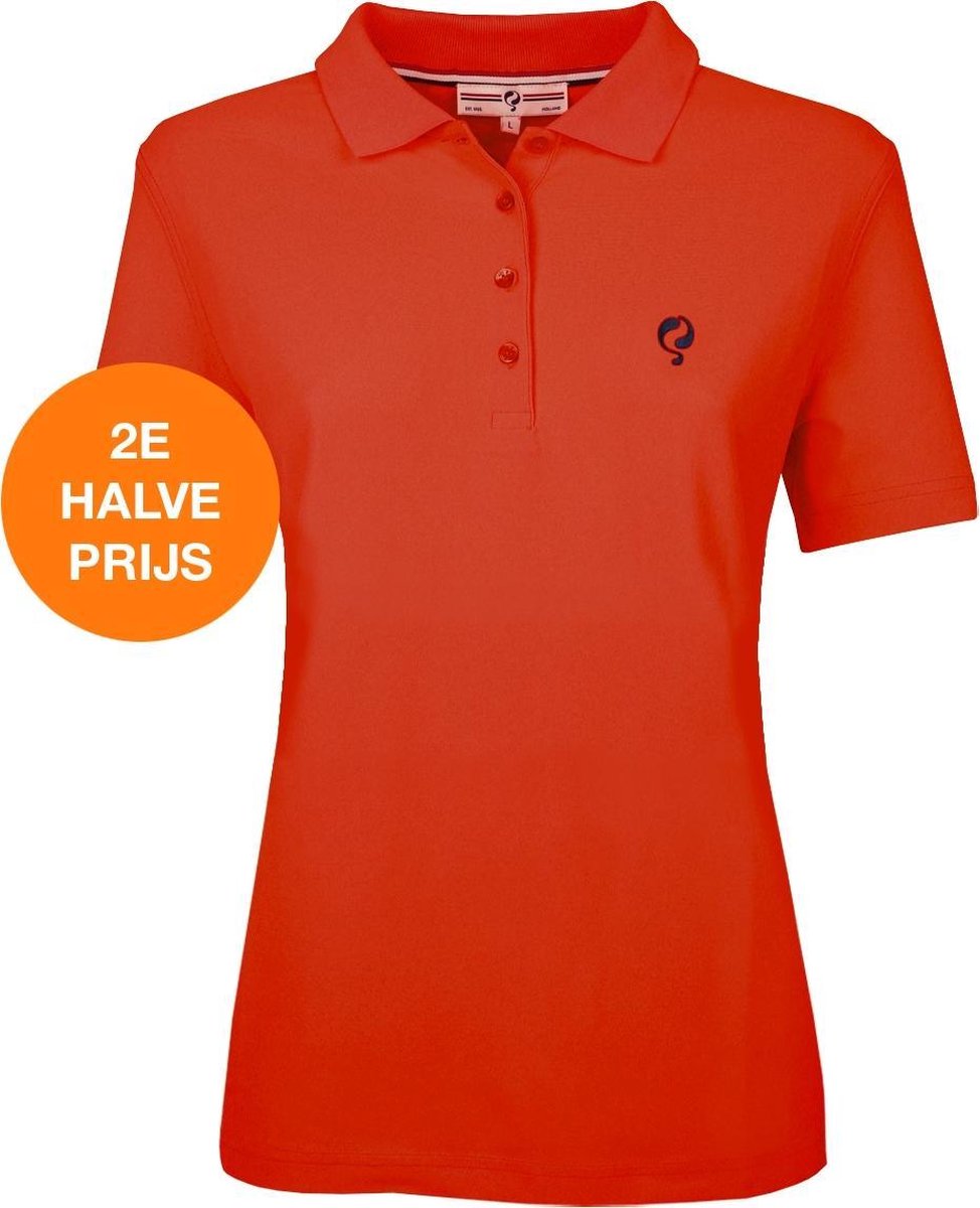 Dames Polo Square  -  Oranje Rood