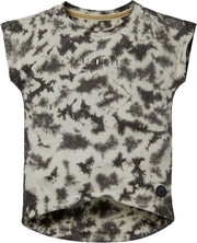 Levv shortsleeve Nindy shirt staal grijs ty dye print voor meisjes - maat 104