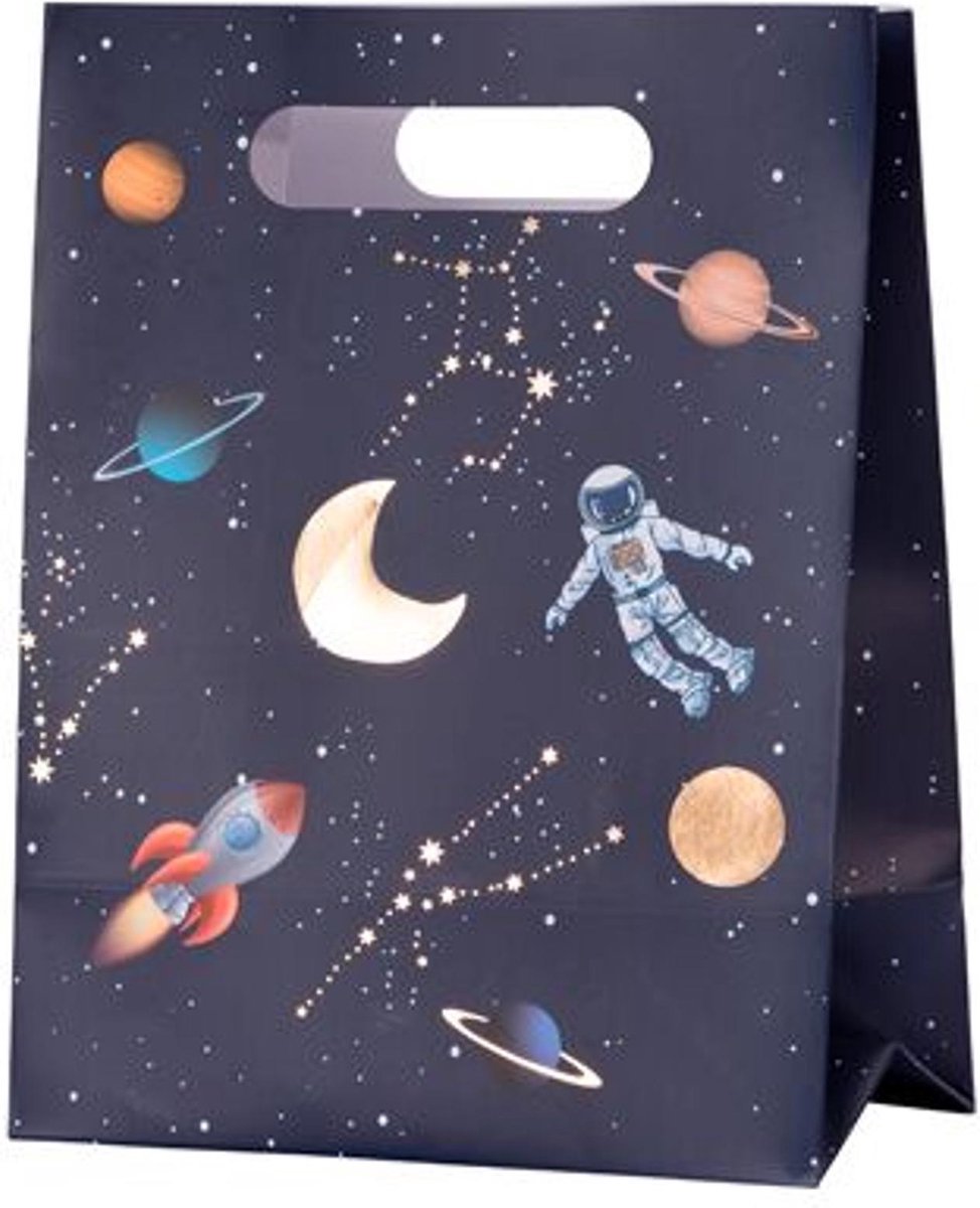 ARTIFETES - 4 kartonnen astronaut cadeauzakjes - Decoratie > Feestzakjes