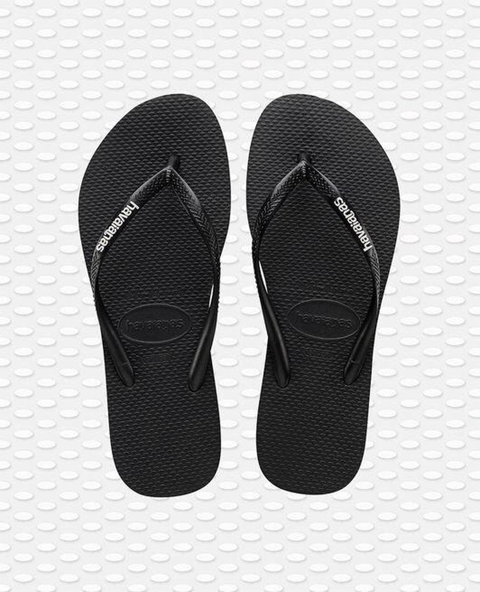 Havanaias Slim Logo Zwart / Wit - Dames Teenslippers - 4119787.0133 - Maat 37/38