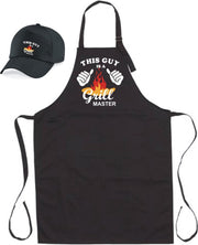 Mijncadeautje - Barbecueschort - This guy is a Grill Master - zwart - XXL 98 x 70 cm - gratis BBQ handschoen