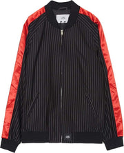 SIXTH JUNE STRIPES BASEBALL JACKET BLACK/RED