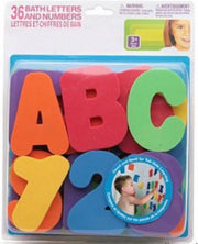 Badspeelgoed - 36 stuks foam letters/cijfer- LET OP VERPAKKING BESCHADIGD