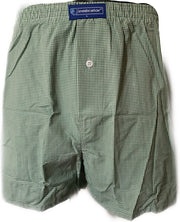 Embrator mannen Boxershort geweven katoen groen/wit maat L