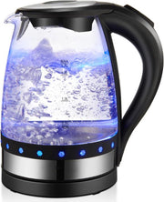 JAP WK17 - Snelle Waterkoker 1.7 Liter 2200 Watt - Glas en LED - Litermaat - Filter - Zwart