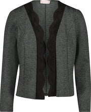 Cassis - Jasje in gefestonneerd jacquardtricot - Antraciet