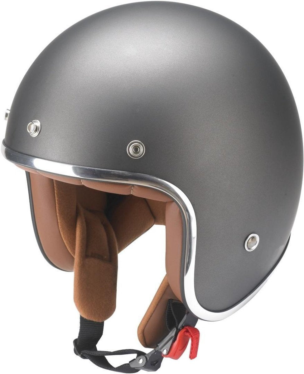 Redbike RB-756 retro jethelm titanium | maat XL