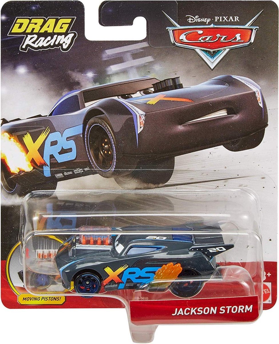 Disney Cars auto Jackson Storm Drag Racing - schaal 1:55 afmeting 7 cm