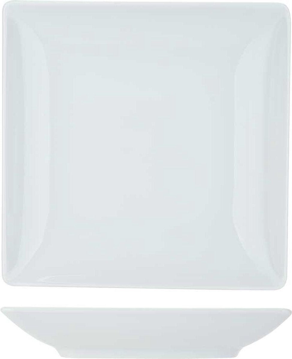 Azia Wit Diep Bord - Rechthoek - 20x20cm