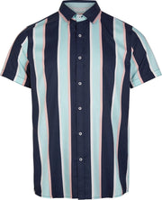 Vert Stripe Shortsleeve Shirt 1a1322 5960 Blue Aop W/green