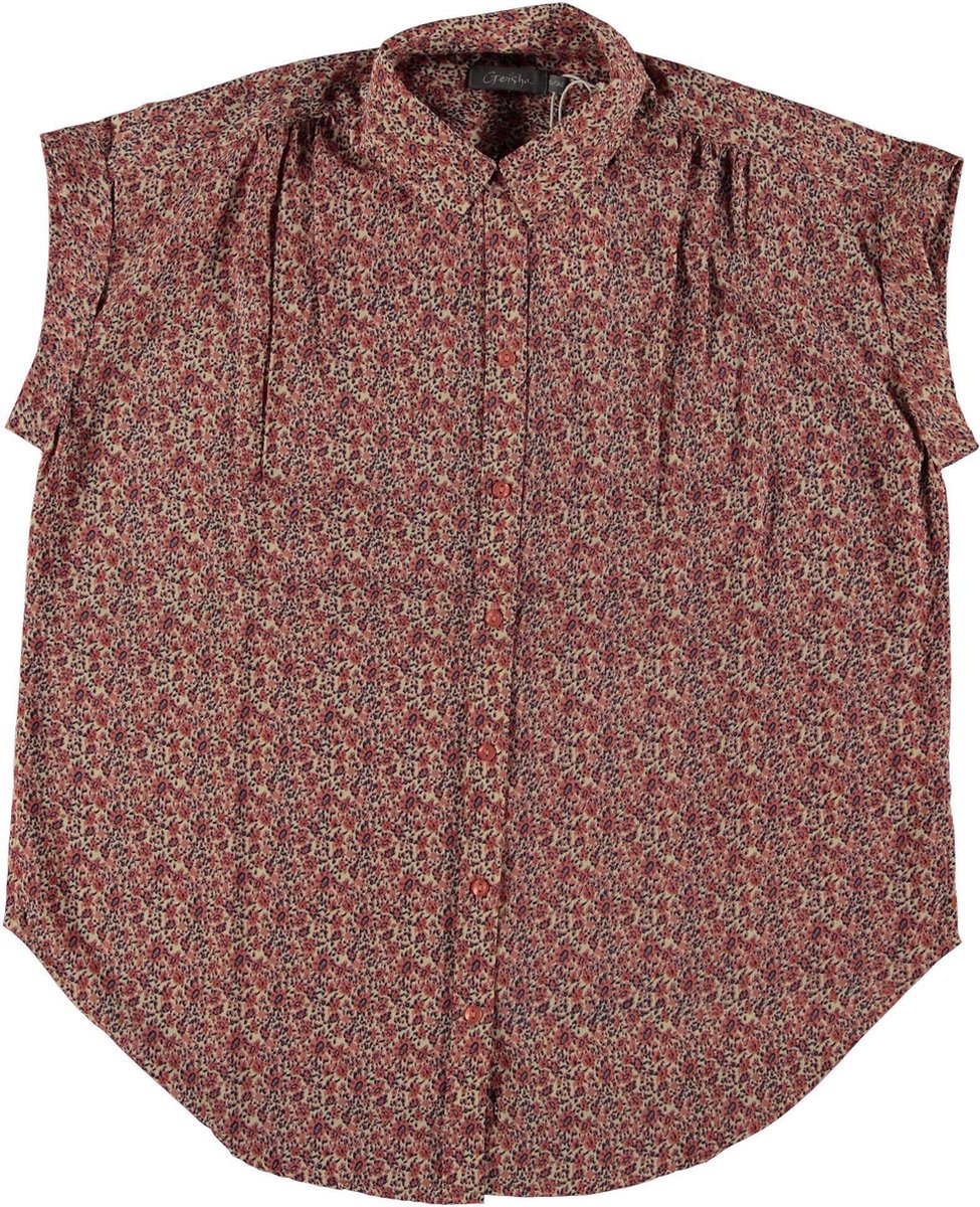 Blouse Ss Flower 13097 Old Pink/blue/ecru