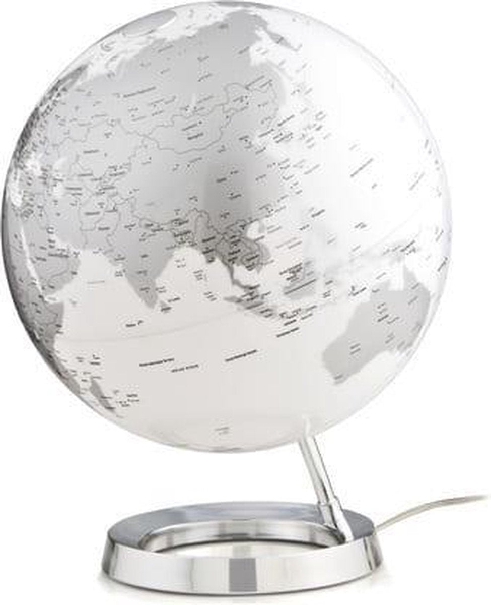 Globe Bright Chrome 30cm diameter kunststof voet engelstalig