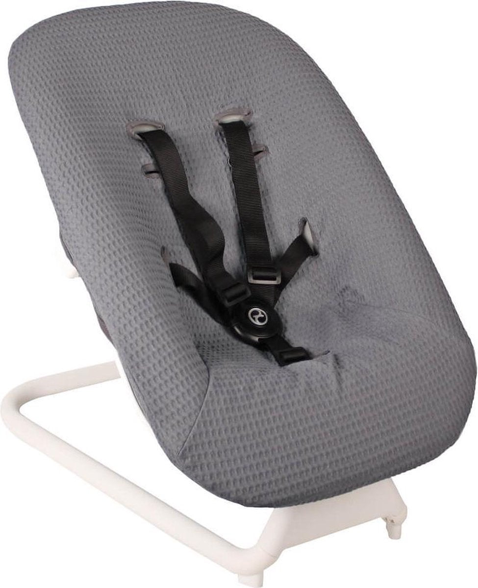 Ukje Hoes voor Cybex Lemo Bouncer hoes - Perfecte pasvorm - Grijs wafel