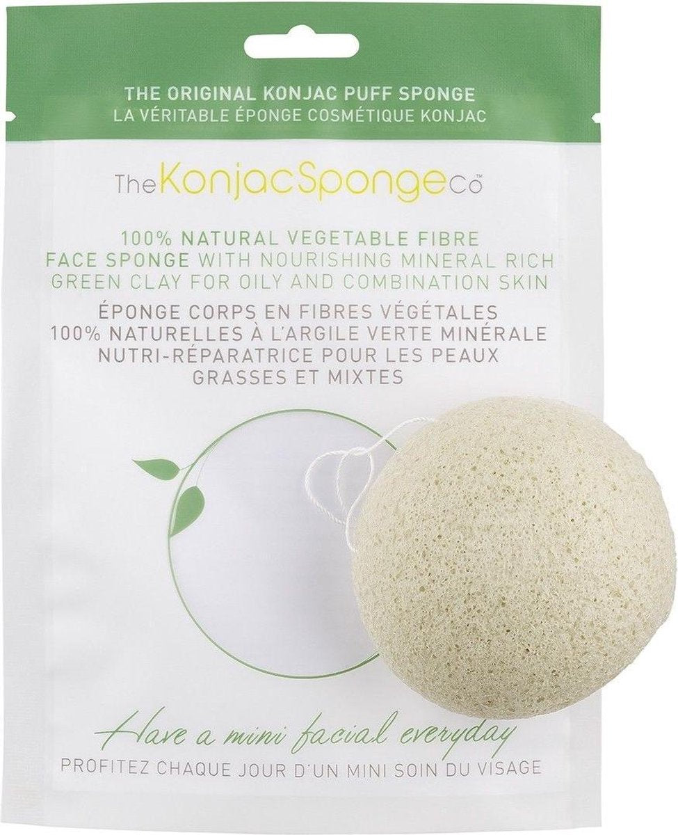 The Konjac Sponge Original Facial Puff With Green Clay