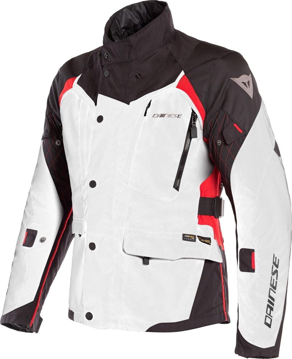 Dainese X-Tourer D-Dry Light Gray Black Tour Red Textile Motorcycle Jacket 58