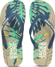 JACK&JONES JWFPRINT TROPICAL Heren Slippers - Plaza Taupe - Maat 46/47