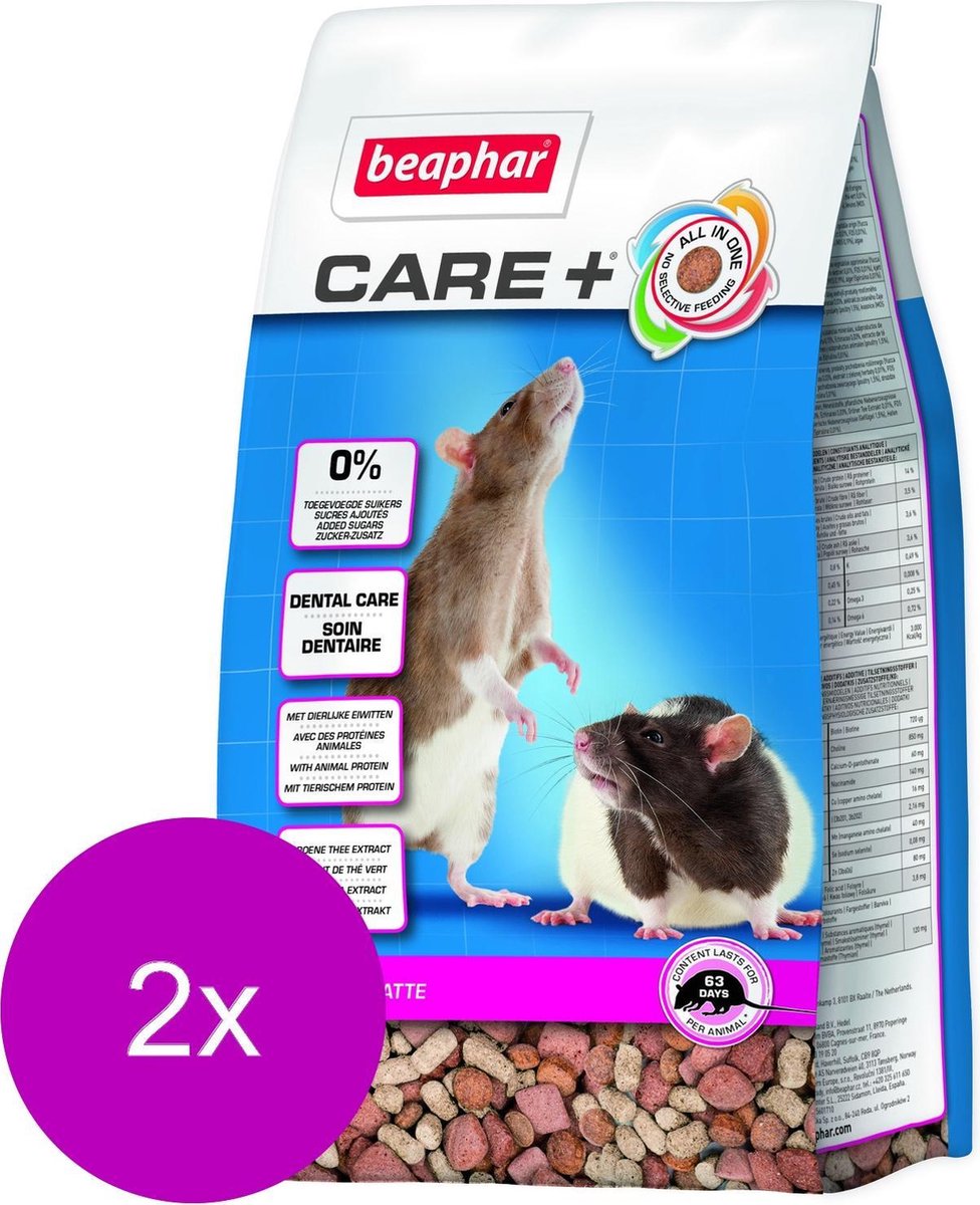 Beaphar - Care+ Rat - 2 St à 700 gr - Rattenvoer