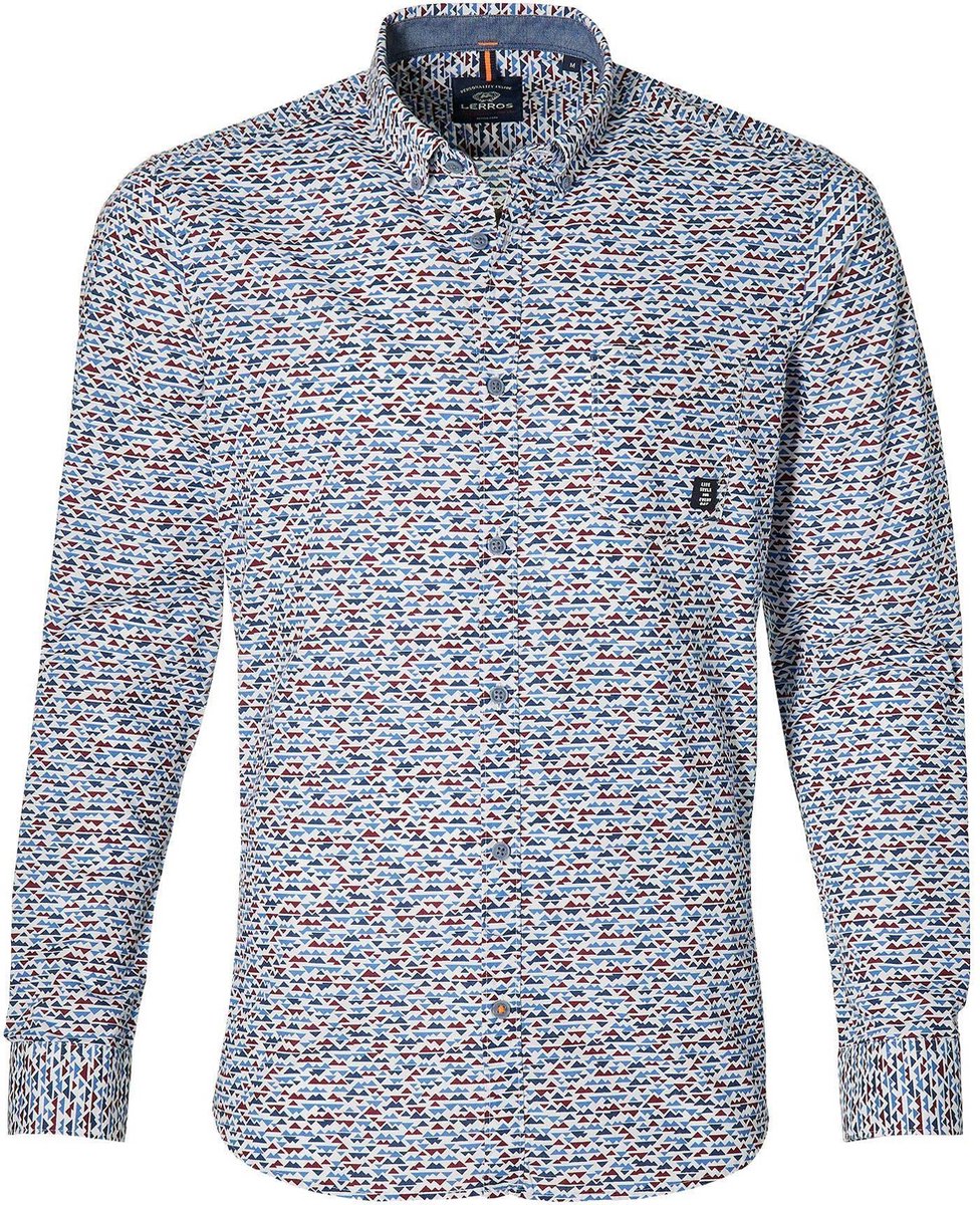 Lerros Overhemd - Modern Fit - Blauw - 5XL Grote Maten