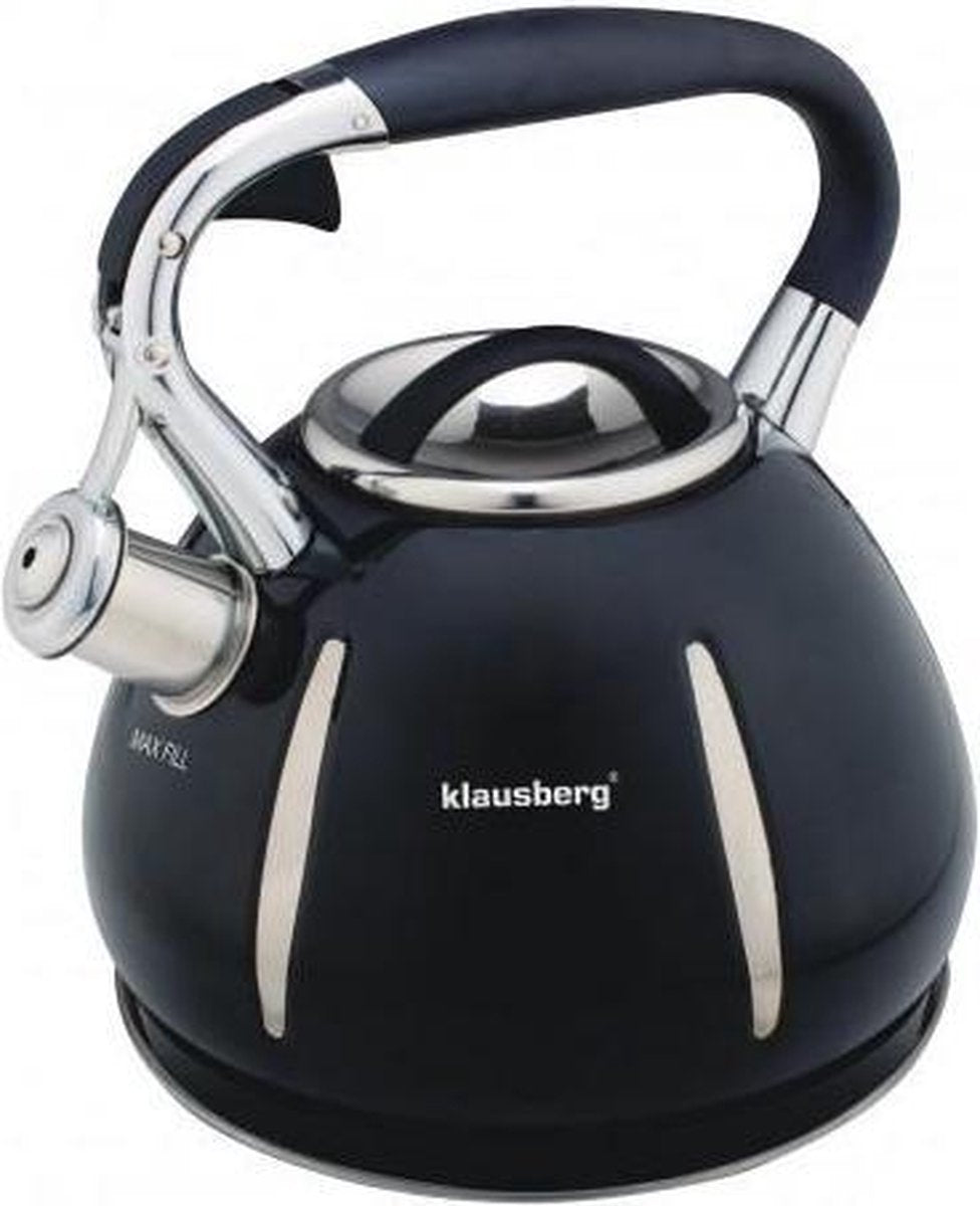 Klausberg KB-7051  fluitketel - 3L - rvs - alle warmtebronnen - Zwart