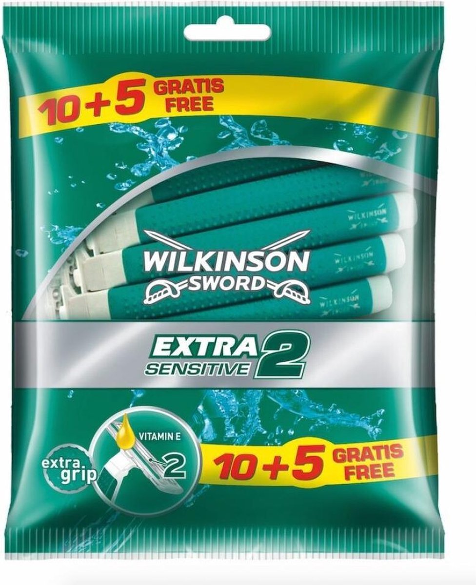 20x Wilkinson Sword Wegwerpscheermesjes Extra 2 Sensitive 15 stuks