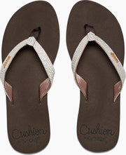 Reef Star Cushion Sassy Dames Slippers - Brown/White - Maat 36