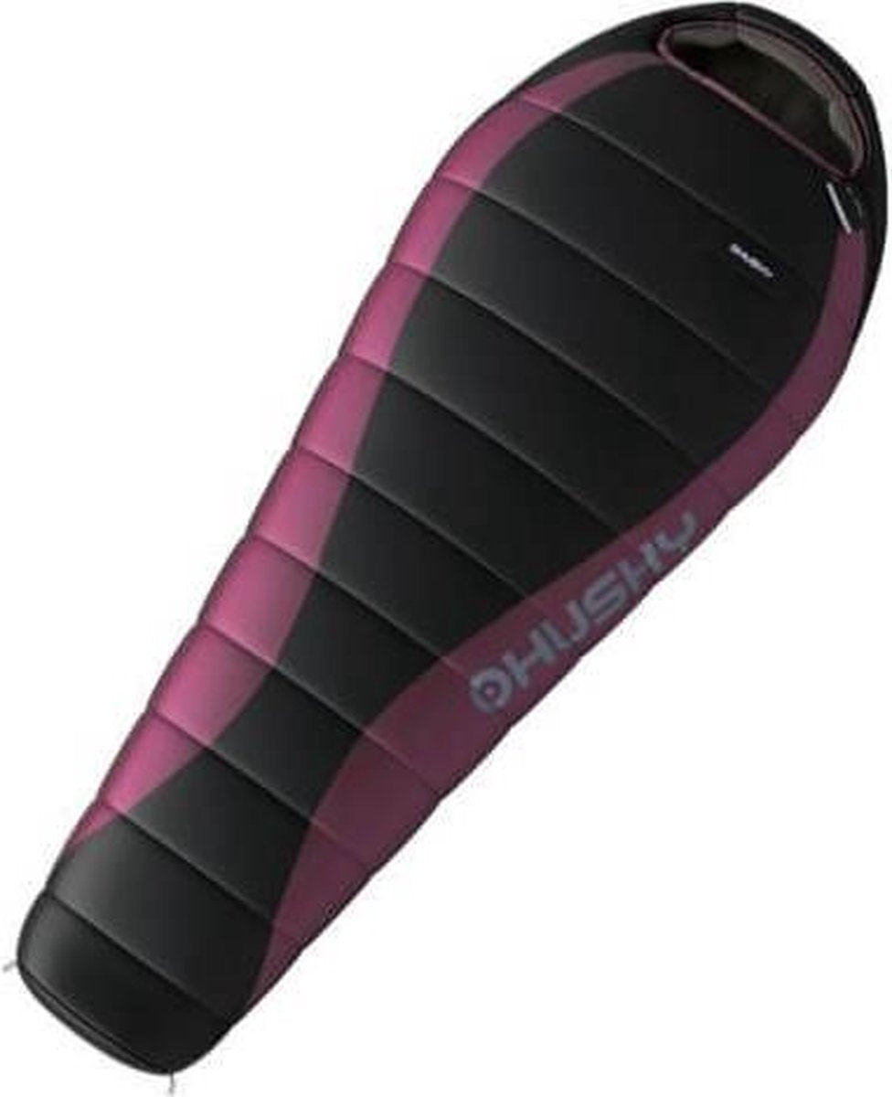 Husky mummyslaapzak Drape voor dames -20°C 200 x 80 cm - Zwart/Paars