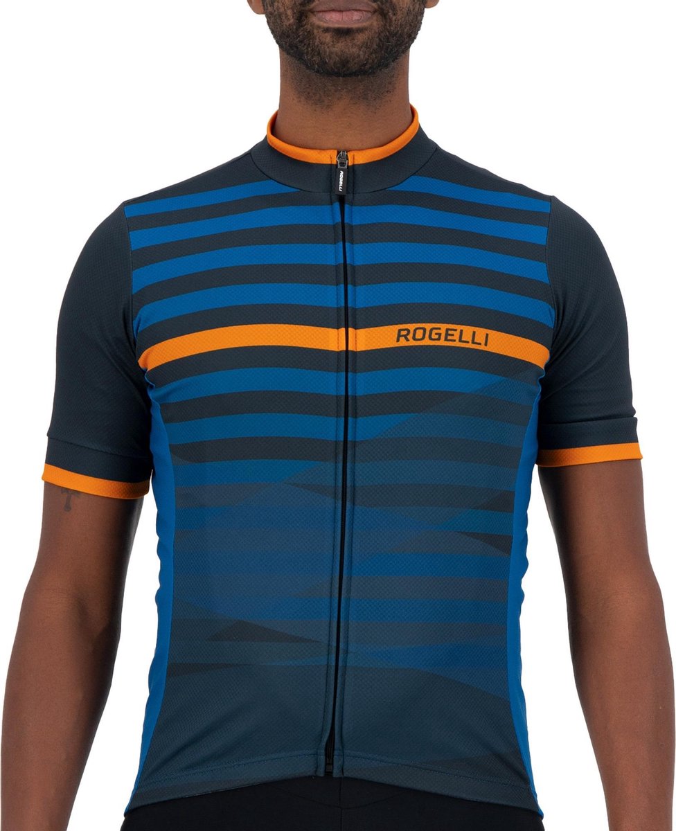 Rogelli Stripe - Blauw/Oranje - Mannen - Maat L