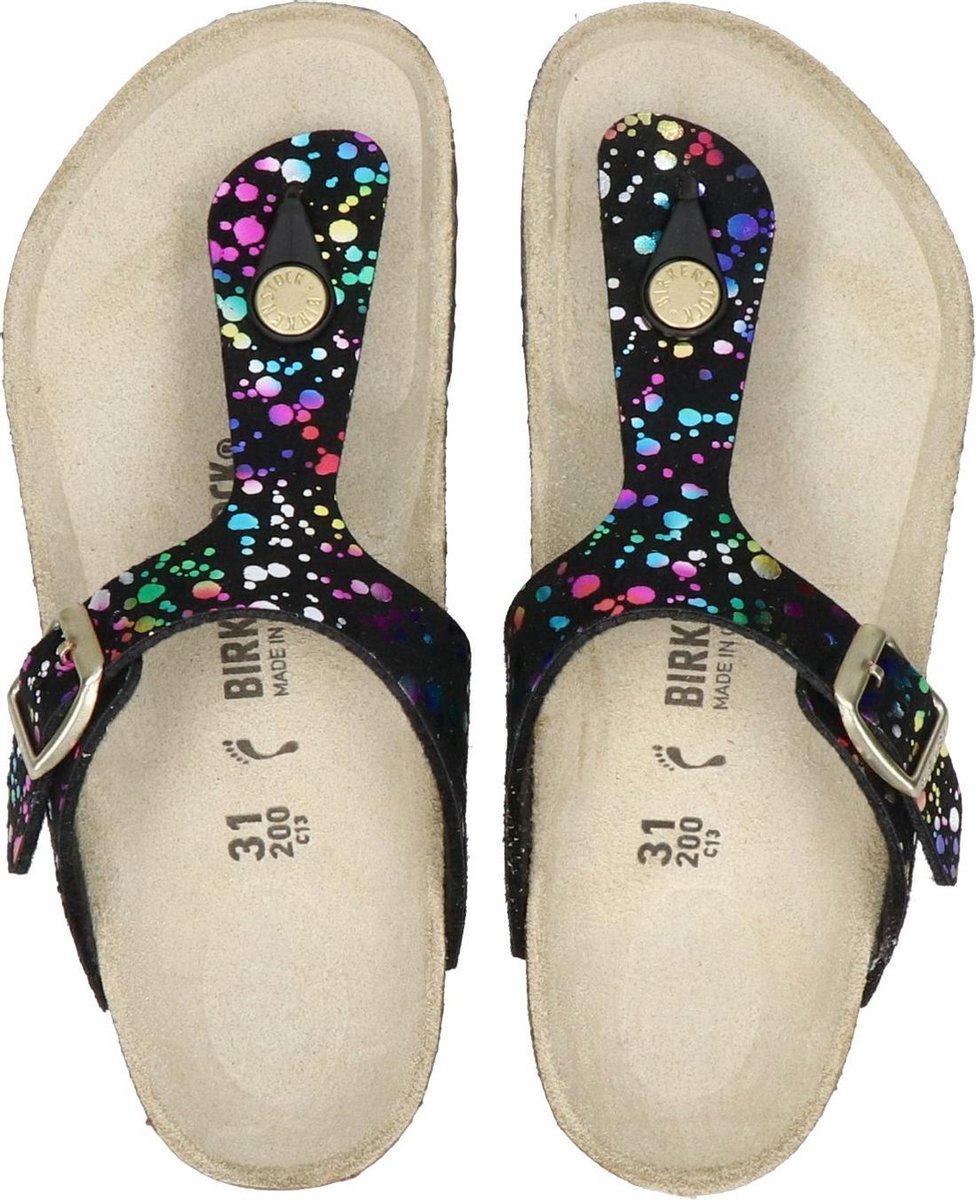 Birkenstock Gizeh meisjes slipper - Zwart multi - Maat 35