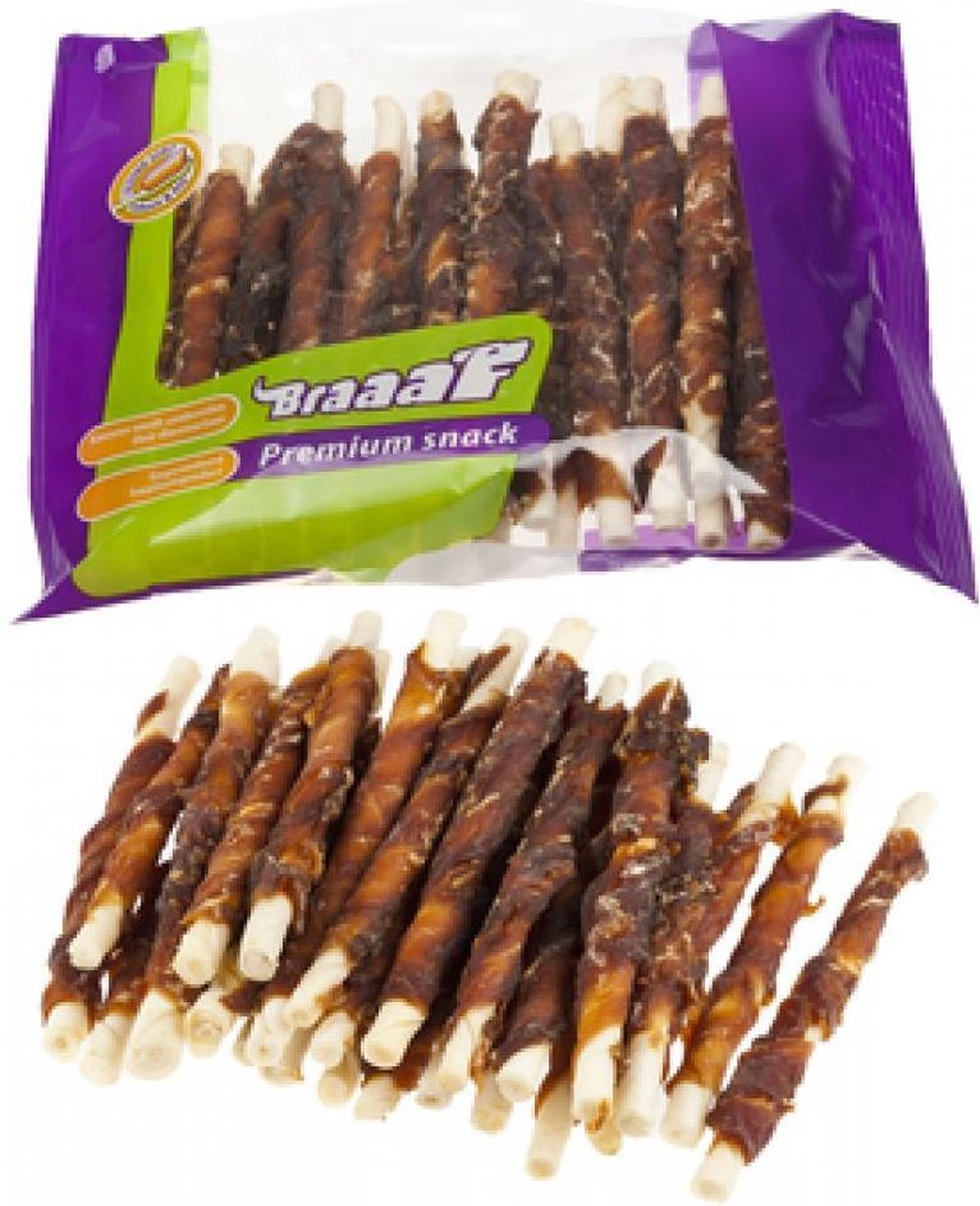 Braaaf roll sticks Hondensnack - Eend - 12