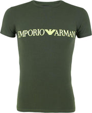 Emporio Armani big logo O-hals shirt groen - M