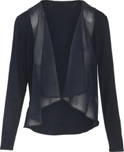 Cassis - Bolero in twee stoffen - Marineblauw