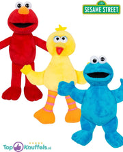 Sesamstraat Pluche Knuffel Set van 3: Elmo + Pino + Cookie Monster 27 cm  | Sesame Street Peluche Plush Toy | Speelgoed knuffelpop knuffeldier voor kinderen | Sesam Straat Bert