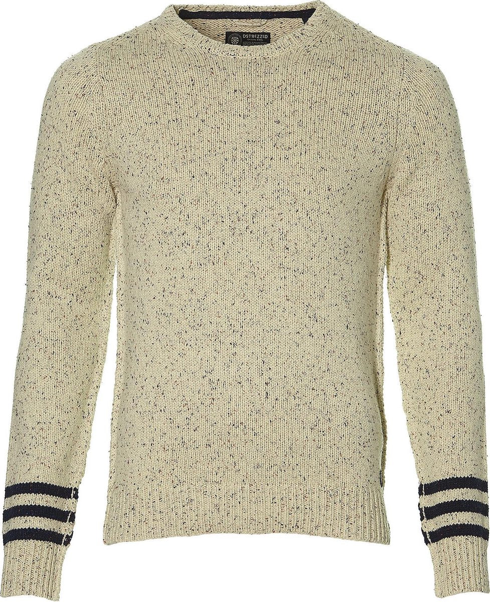 Dstrezzed Pullover - Slim Fit - Ecru - 3XL Grote Maten