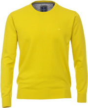Redmond heren trui katoen O-hals - geel -  Maat: 4XL