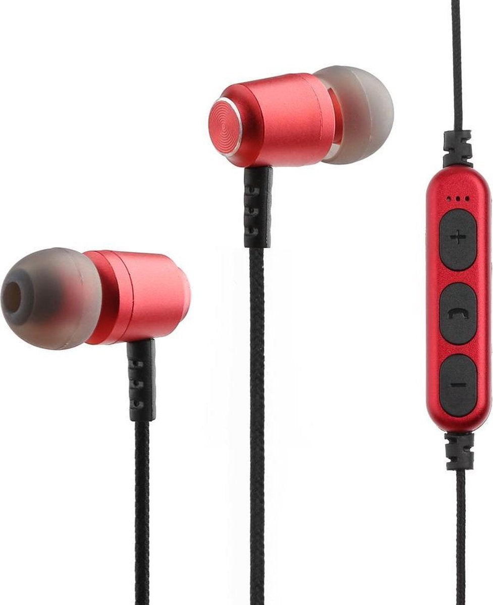 Bluetooth in-ear draadloze sport oordopjes iPhone / Samsung / Huawei / bluetooth- in ear sport oortjes - MS-T15 rood