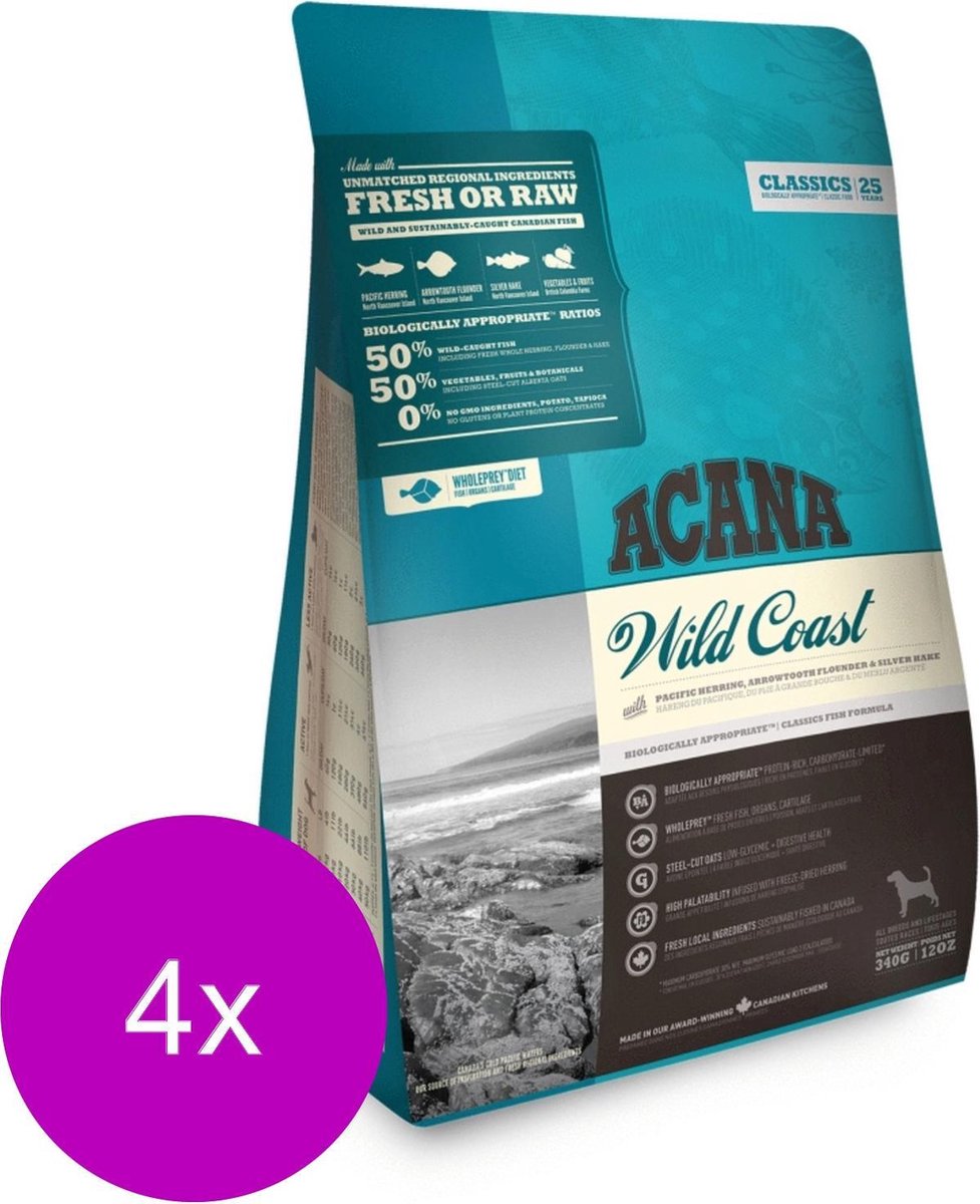 Acana Classics Wild Coast Lam&Rund - Hondenvoer - 4 x 340 g