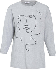 Tuniek in sweaterstof met abstracte print