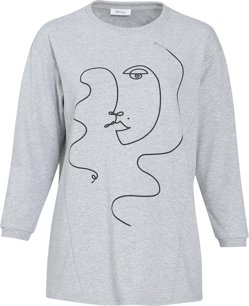 Tuniek in sweaterstof met abstracte print