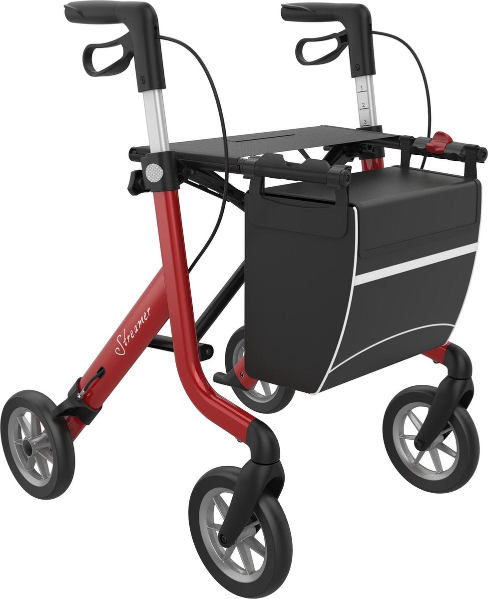 Rehasense Streamer rollator Medium Rood ( 5
