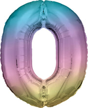 Amscan Cijferballon 0 86 Cm Blauw/roze/goud