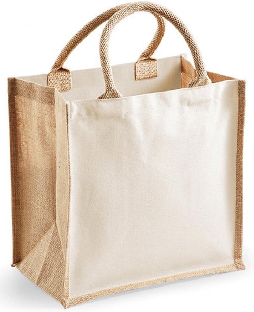 Printers Midi Jute Bag (Natuurlijk)