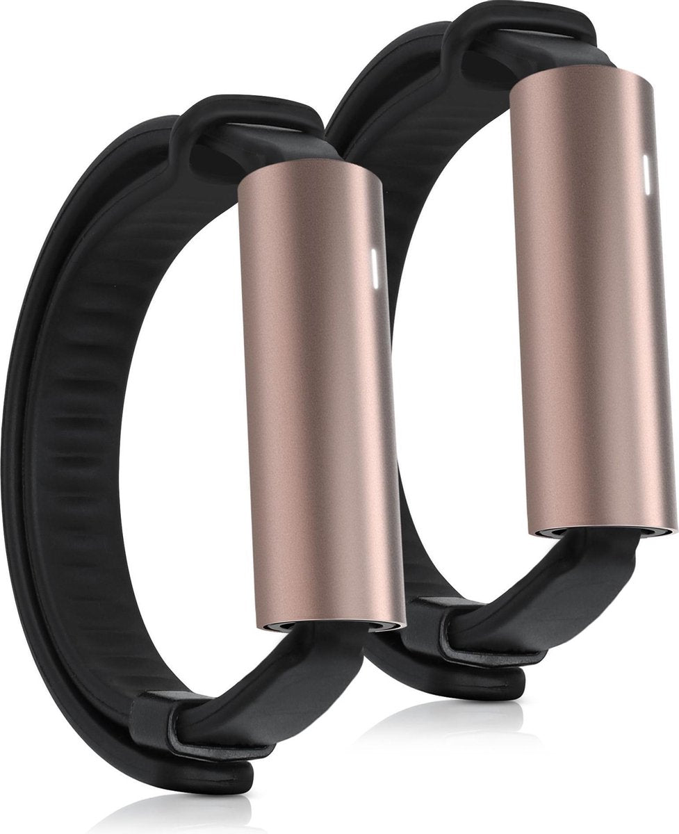 kwmobile 2x horlogeband voor Misfit Ray - siliconen band voor fitnesstracker - zwart