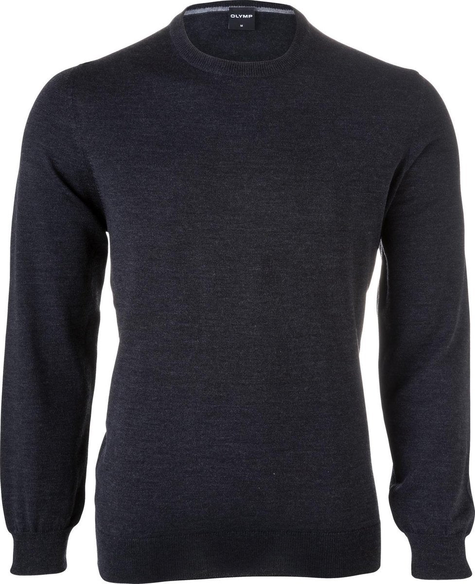 OLYMP heren trui wol - O-hals - antraciet -  Maat XXXL