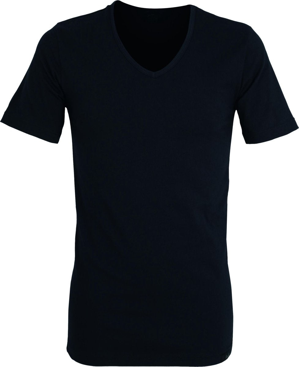 Gotzburg heren T-shirt slim fit V-hals 95/5 (1-pack) - stretch ondershirt - zwart -  Maat: M