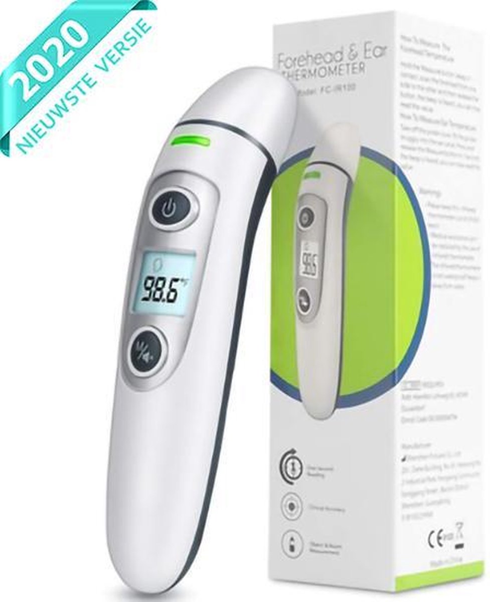 Nince Thermometer van hoge kwaliteit  - Thermometer Lichaam - Thermometer Voorhoofd - Koortsthermometer voor Volwassenen - Baby thermometer - Koortsthermometer - Thermometer Koorts - Voorhoofd Thermometer - Oorthermometer - Infrarood Thermometer