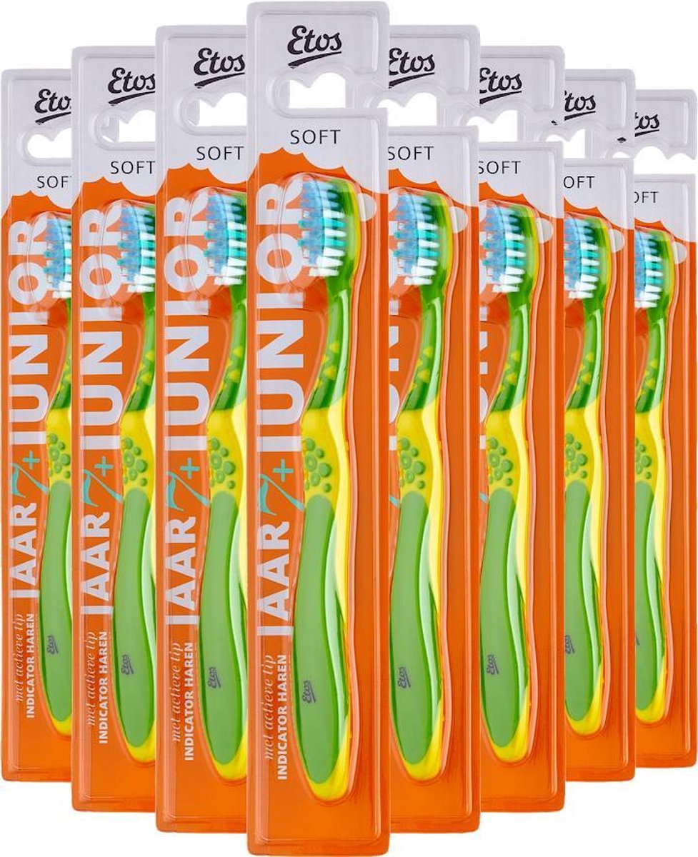 Etos Soft Junior 7-12 Jaar Tandenborstel - multipack- 8 stuks