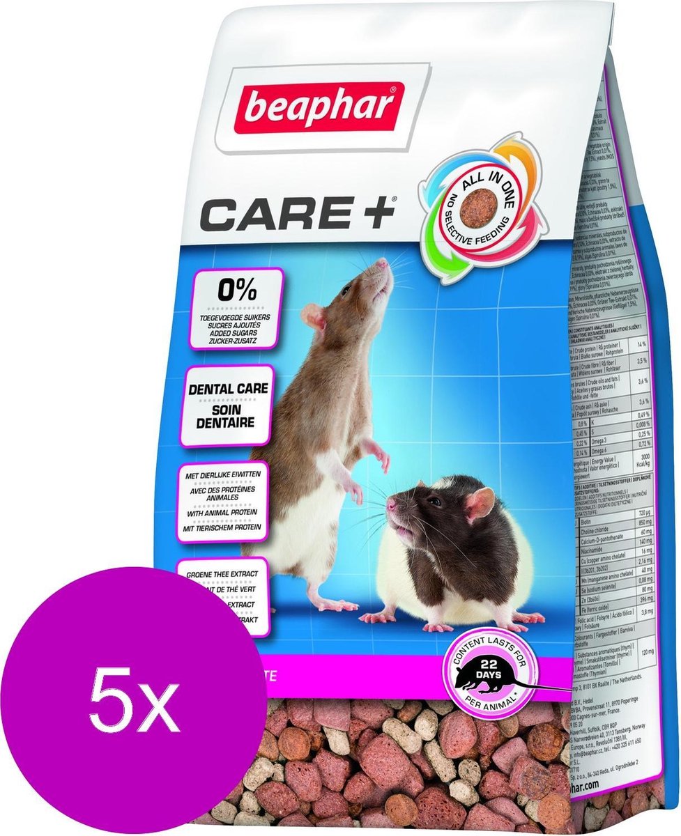 Xtra Vital Care Plus Rat - Rattenvoer - 5 x 250 g