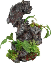 Aquarium decoratie Rots met Plant - 19 x 15 x 31 cm